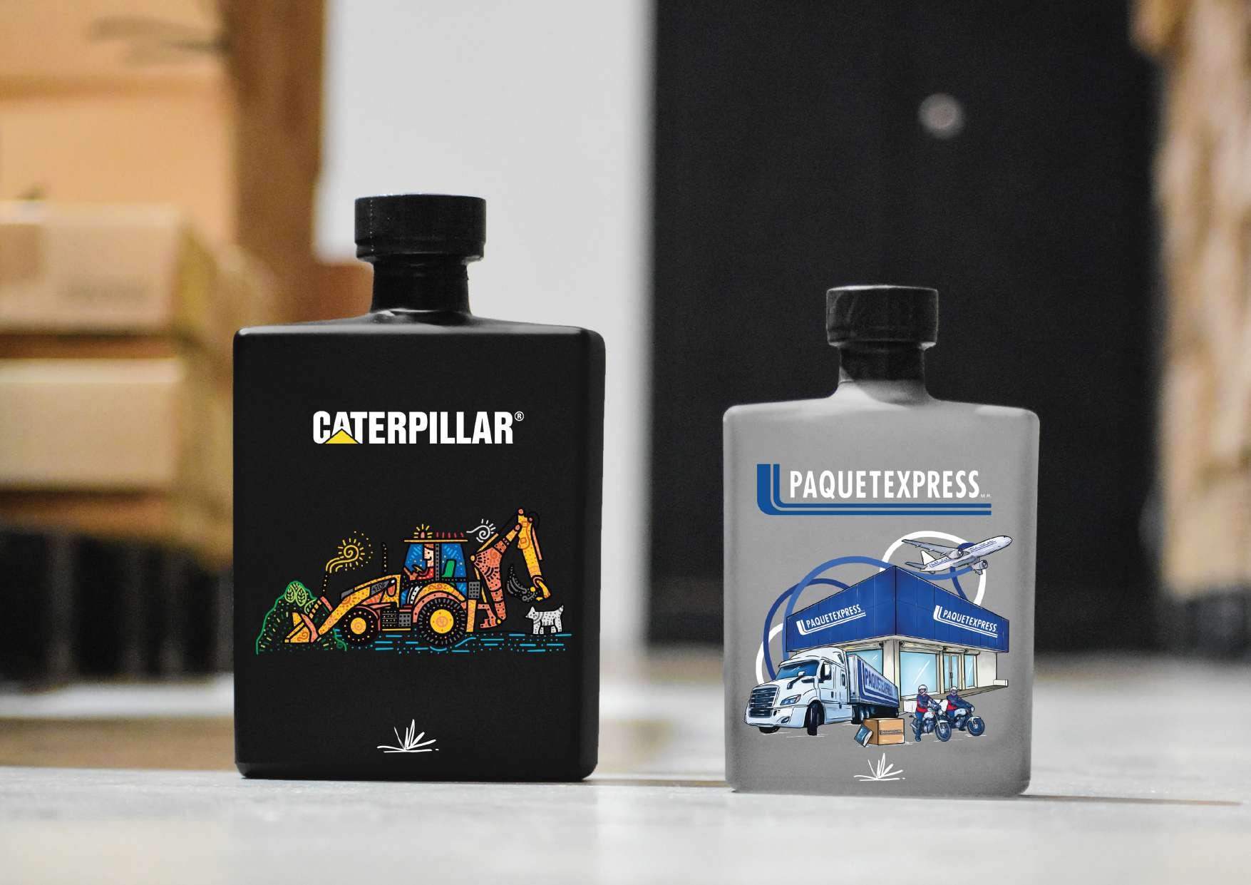 Botellas personalizadas de Caterpillar y Paquetexpress