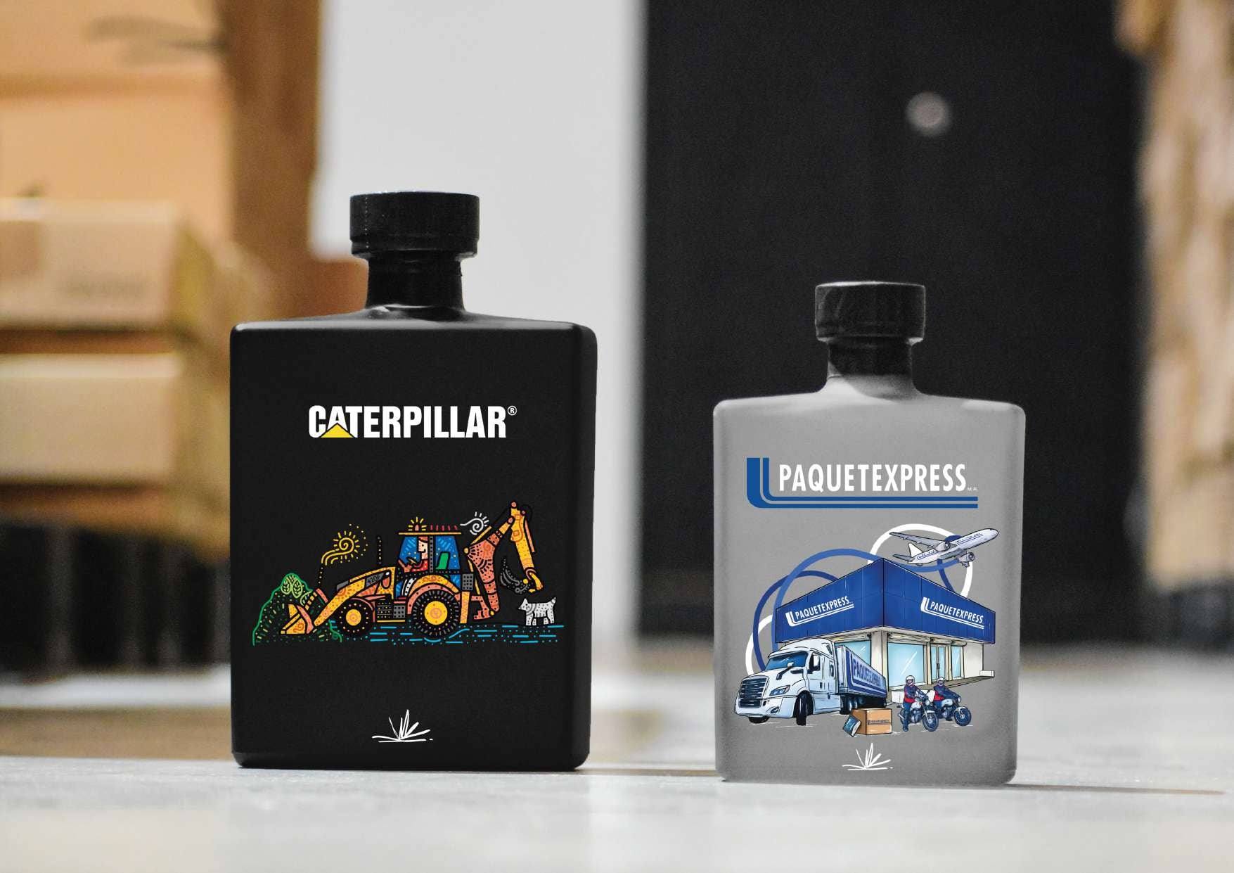 Botellas personalizadas de Caterpillar y Paquetexpress